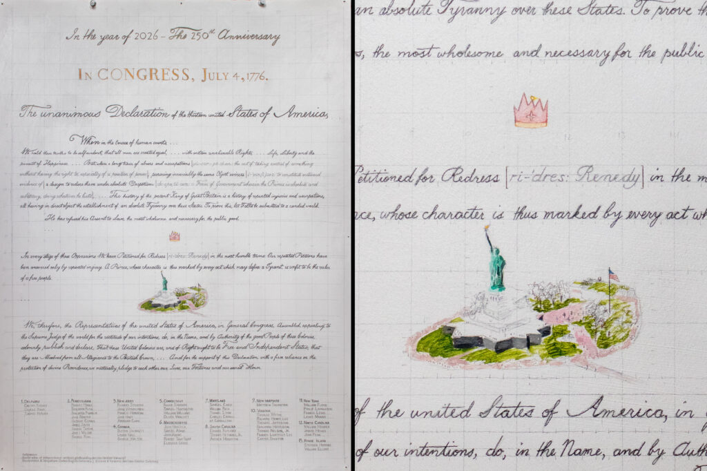 In the year of 2026 &ndash; Declaration of Independence (with close-up)